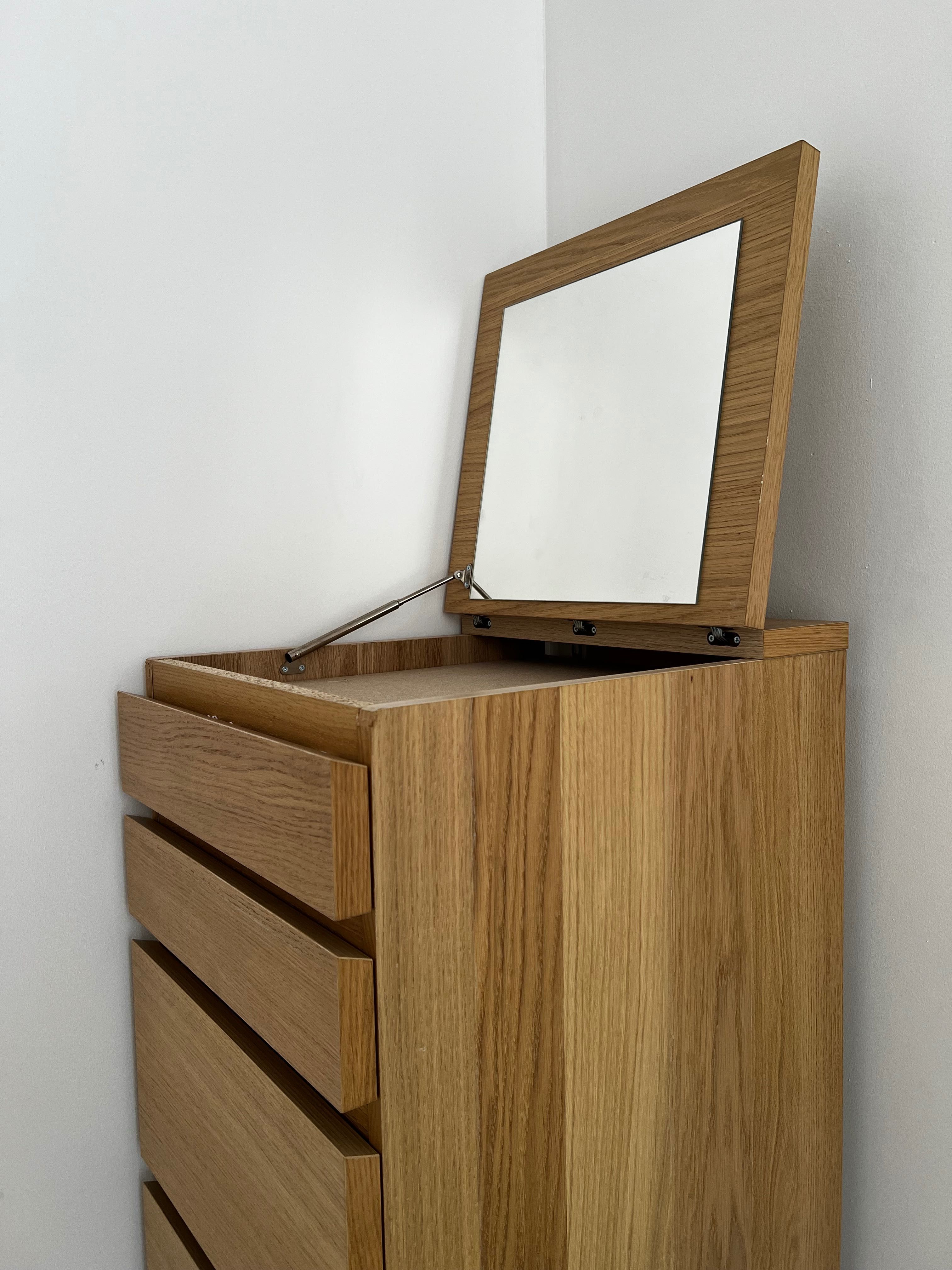 Cômoda MALM IKEA – 6 Gavetas com espelho - Carvalho RRP 159€