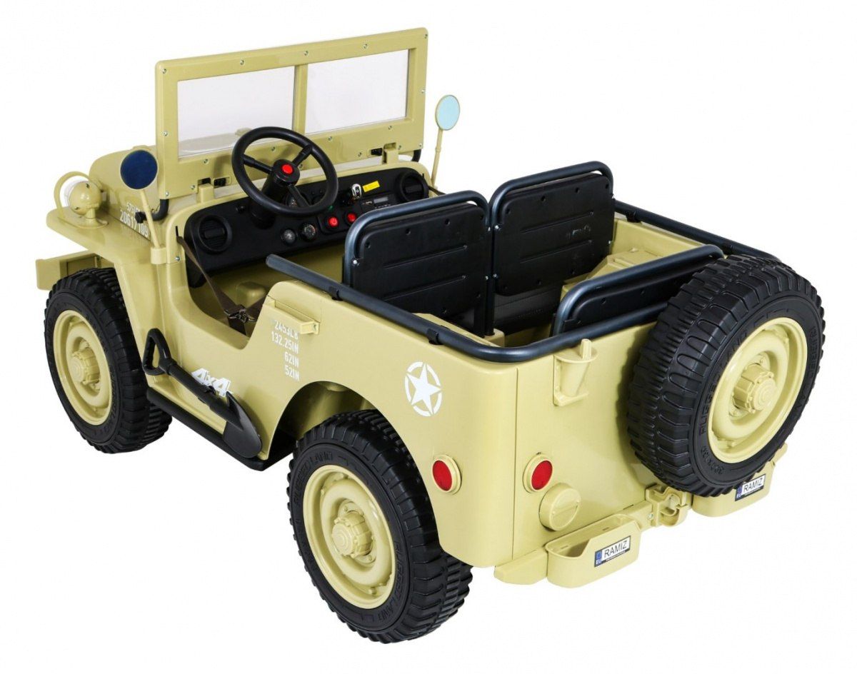 Auto na akumulator JEEP Retro Wojskowy 24V 4x4 Matcha