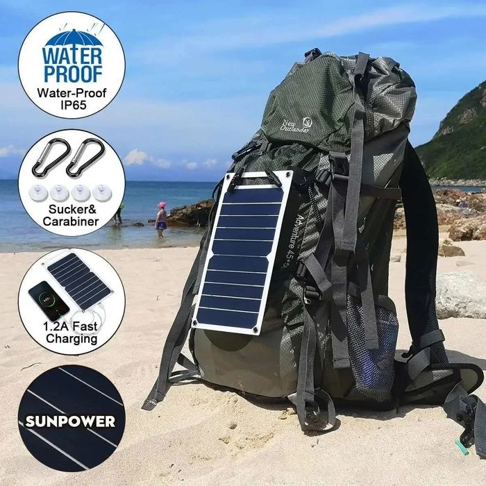 Сонячна панель PowerBank Solar Солнечная батарея USB портативная