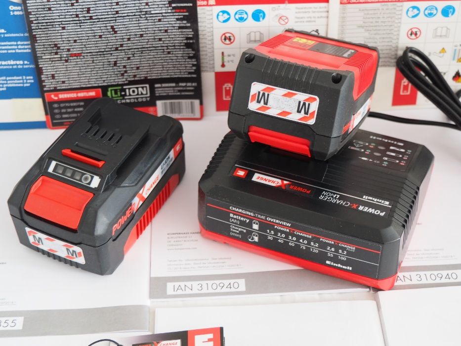 Komplet EINHELL bateria akumulator 18v 5,2Ah x2szt ladowarka X Charge