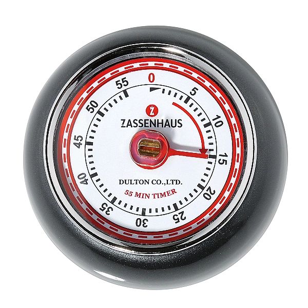 Timer mechaniczny, śred. 7 x 3 cm, antracytowy metaliczny Speed / Zass