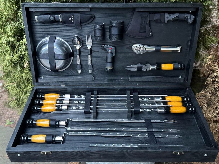 Шампура в кейсе на подарок мужчине мужу, куму, отцу, тестю