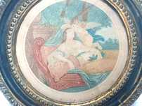 Lindissima pequena antiga gravura "Vénus e Cupido"