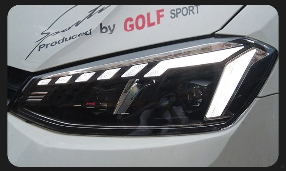 Lampy Przednie LED do VW Golf 7 - Styl Audi, Animowane DRL, Dynamiczny