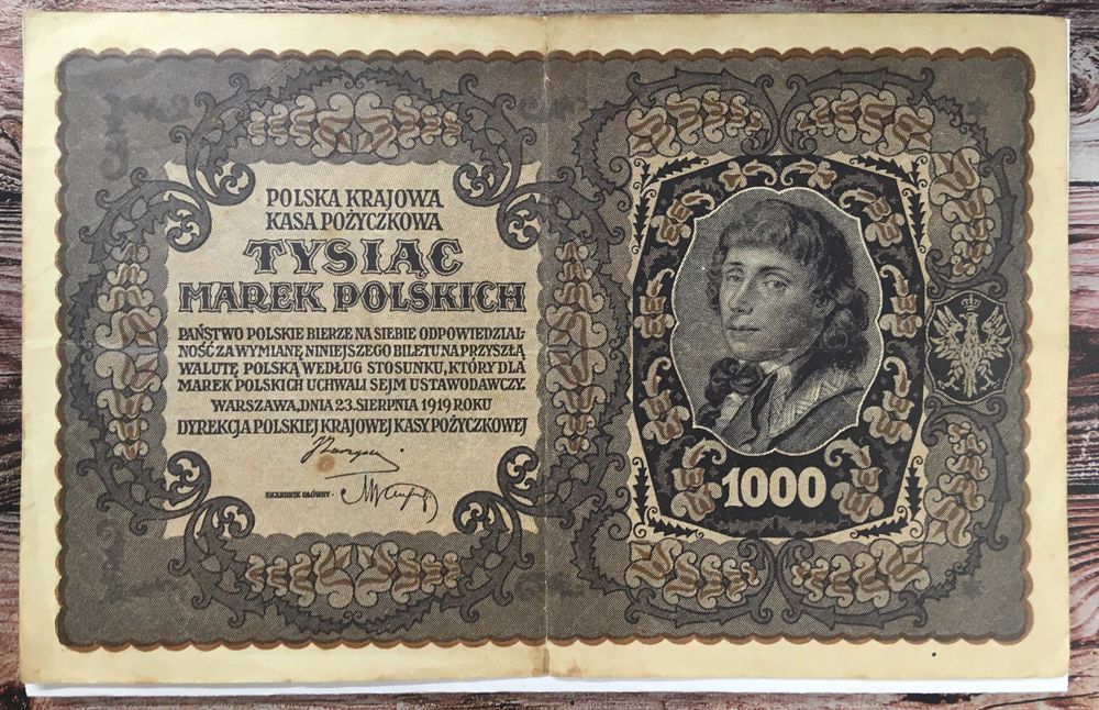 1000 marek polskich 1919 rok - stan VF+