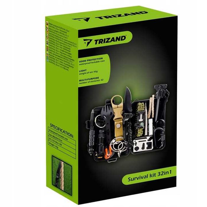 Mega Zestaw Survivalowy 32w1 Survival Akcesoria Do Przeżycia Multitool