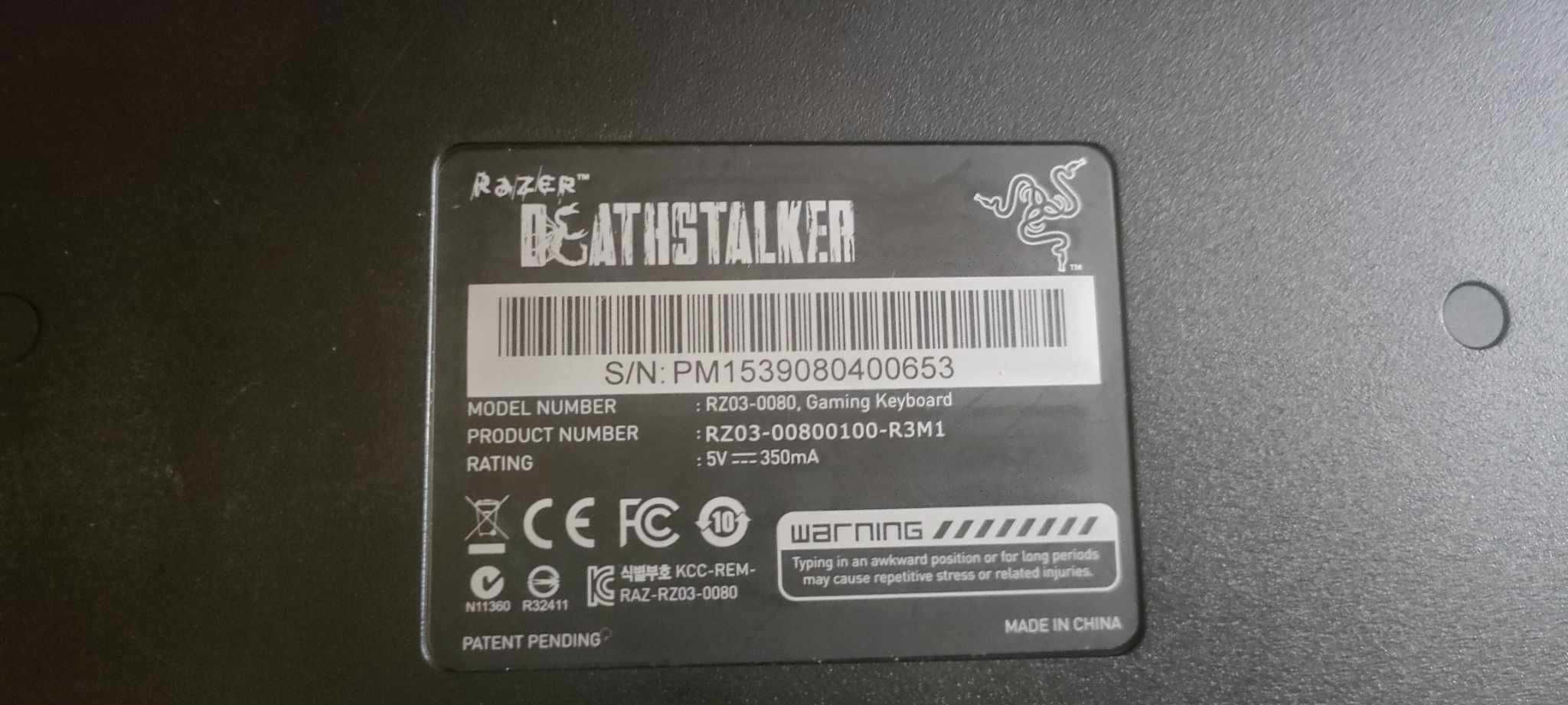 Klawiatura Gamingowa Razer DeathStalker