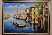 Obraz olejny Wenecja w ramie 108x78 cm