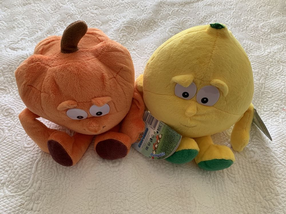 Peluche limão e abobora super gang dos frescos lidl novos com etiqueta