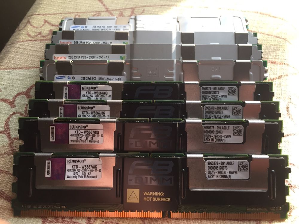 RAM память серсверная. Hynix 2 Gb, Samsung 2 Gb, Kingston 4 Gb