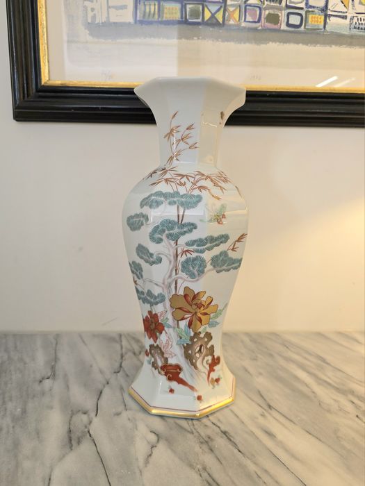 Jarra Vista Alegre – Modelo Tomé – Decoração Mountain Pine (1989)
