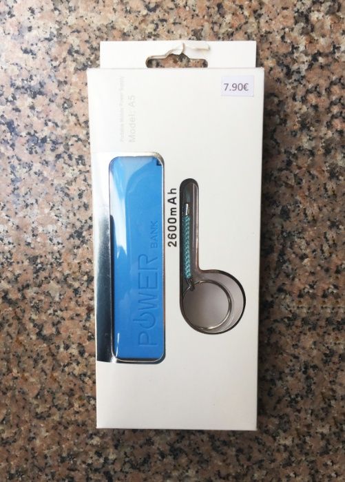 Power Bank de 2600mAh com porta-chaves / Bateria externa 2600mAh -NOVO