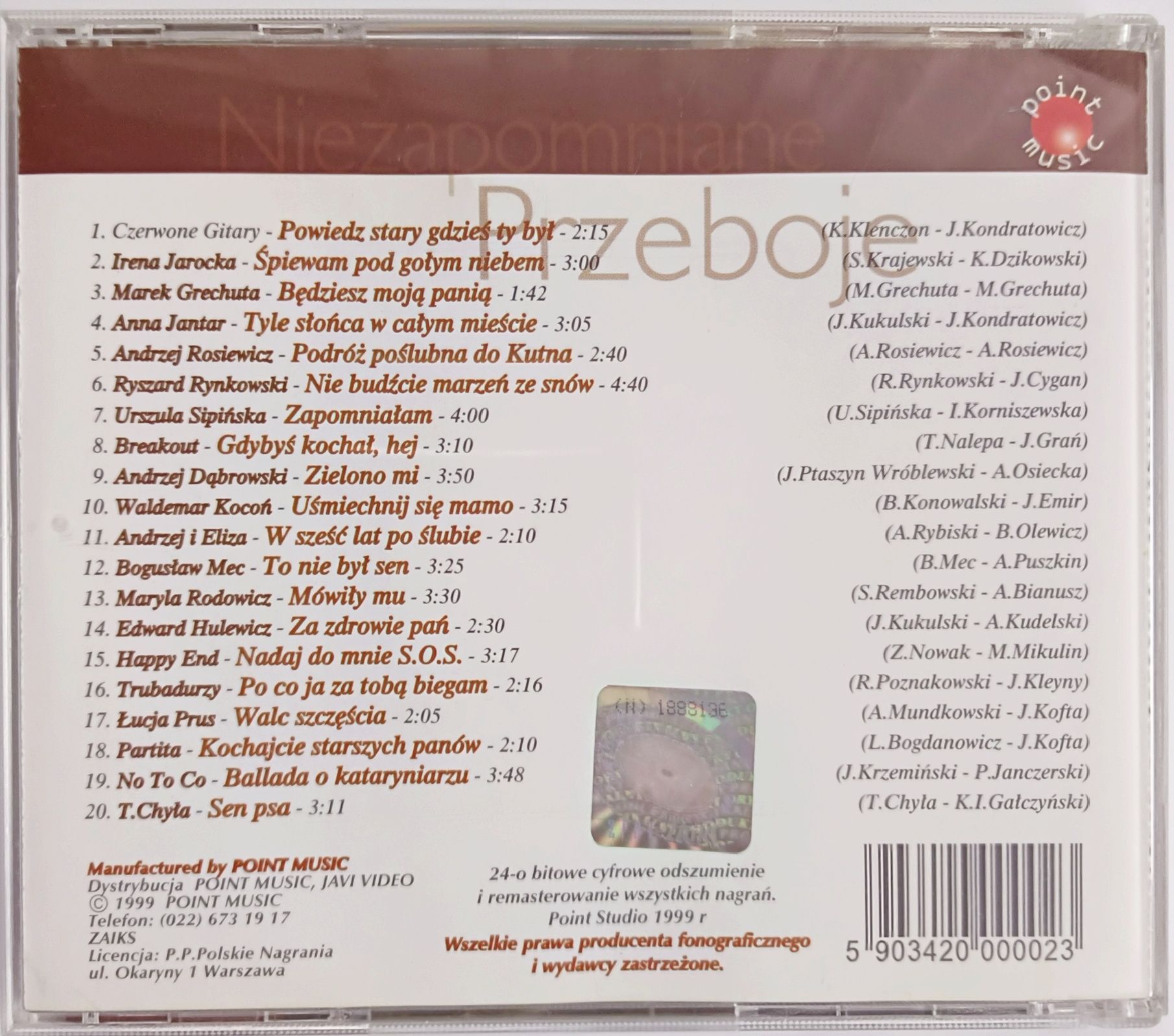 Niezapomniane Przeboje - Platynowa Kolekcja 1999r Anna Jantar No To Co