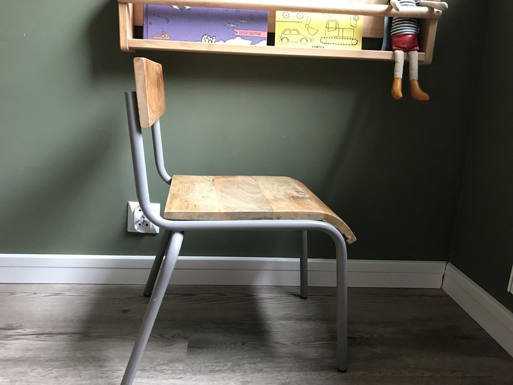 Zestaw biurko stolik IKEA Ypperlig i krzesełko Kids Depot metal drewno