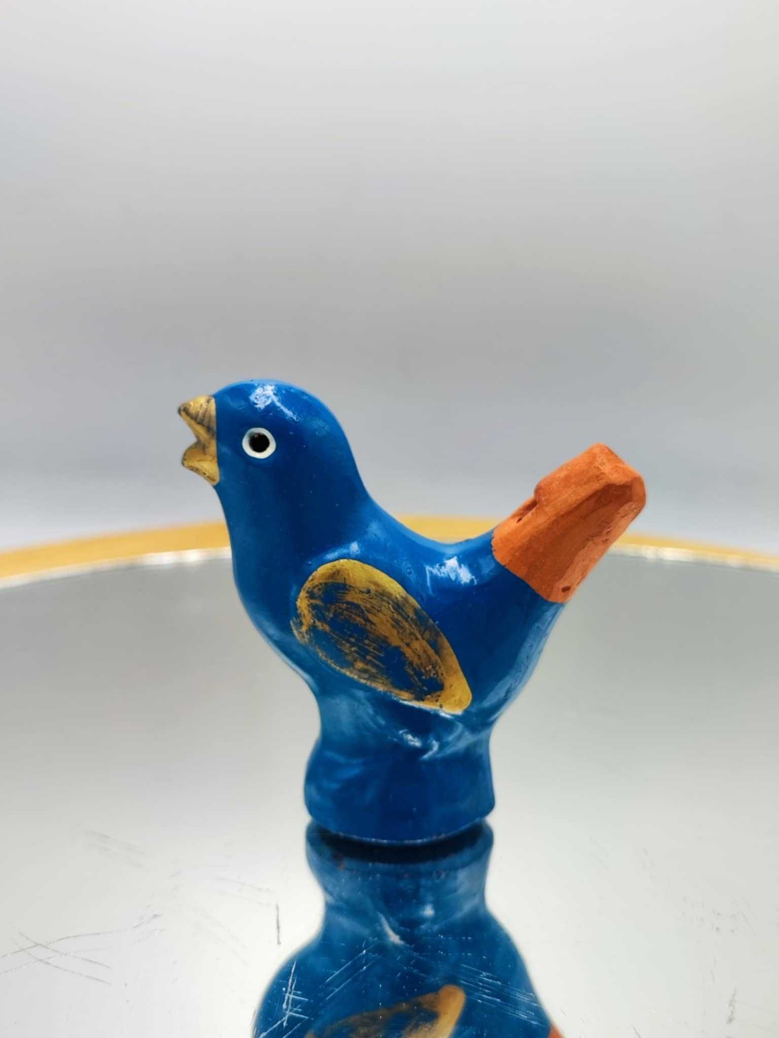 Gliniany,ceramiczny ptaszek,gwizdek,vintage z Prlu