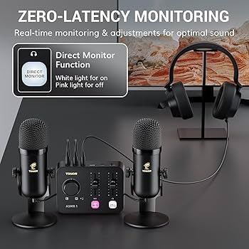 TONOR ASMR Microphone kit, Dual mics with Audio Interface, USB Condens