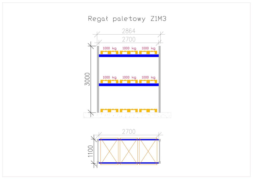 Regał magazynowy paletowy w cenie używanego! OKAZJA! Nie używany regał