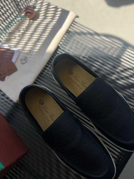 Кожаные мокасины Loro Piana мужские лоферы Лоро Пиана ob384