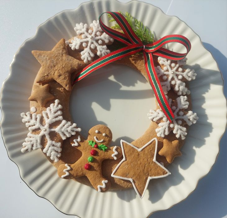 Wianek z Piernika Gwiazdka Pan Ciastek Pierniczki Mikołajki Prezent