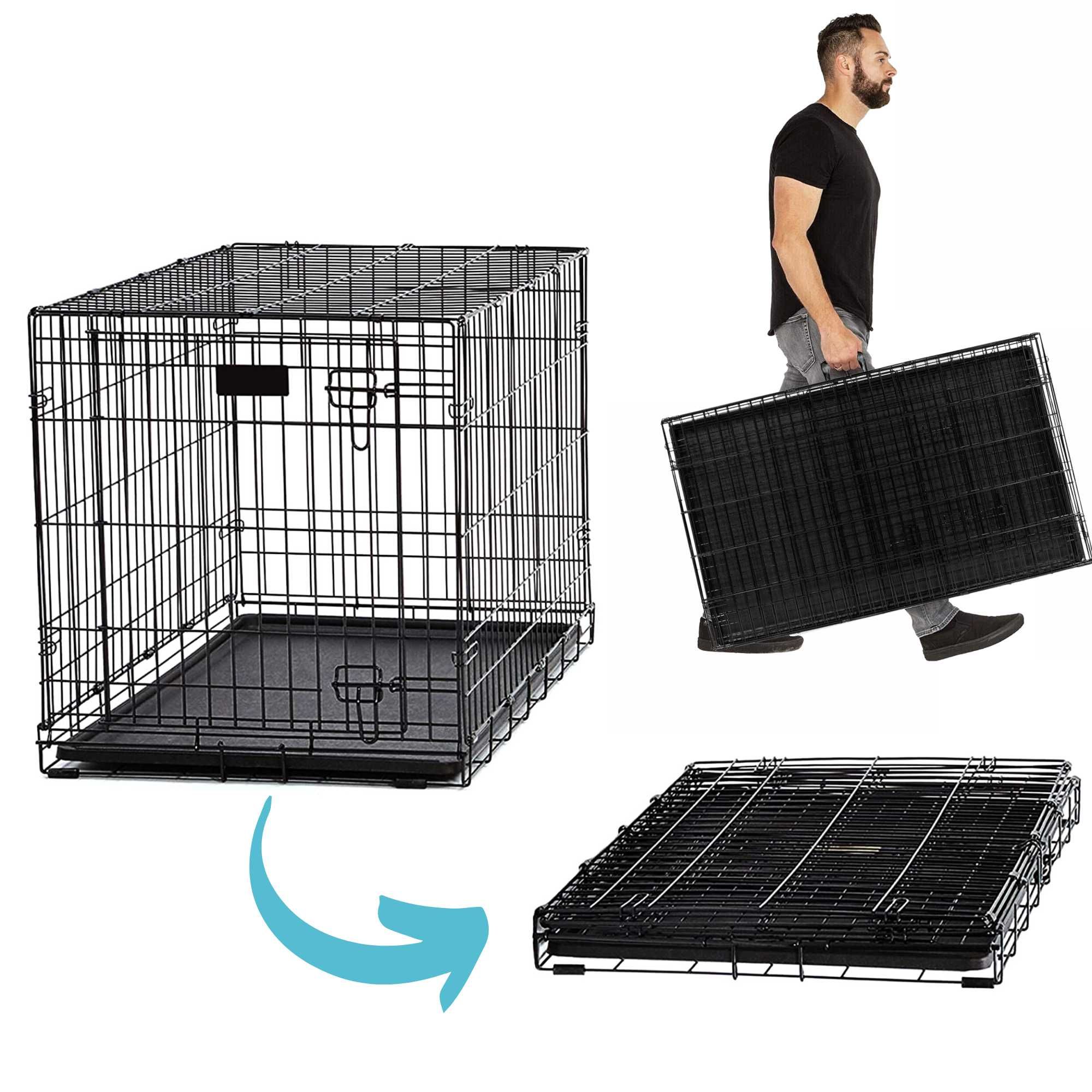 Duża KLATKA Kennelowa Kojec XXL dla Psa 105x75x69 Metalowa Składana