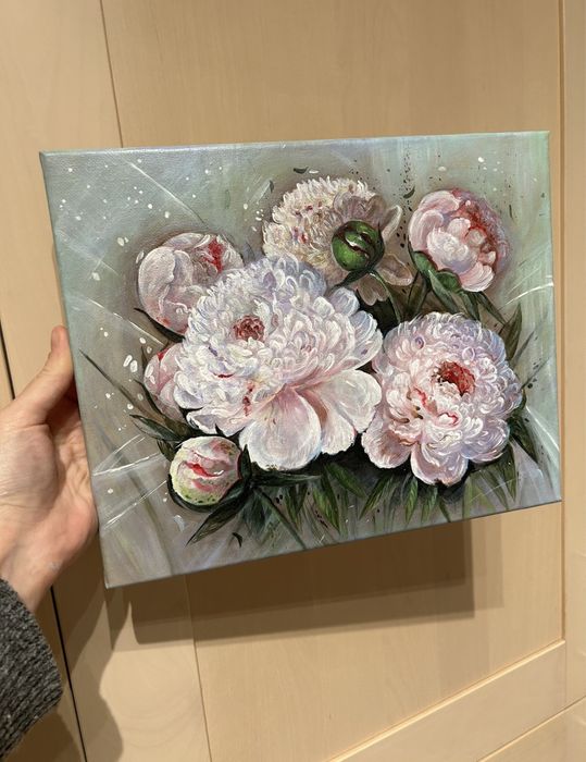 Картина піони ручної роботи