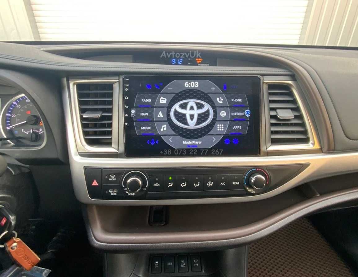 Магнитола HIGHLANDER Toyota GPS USB Хейлендер 2 дин CarPlay Андроид 14