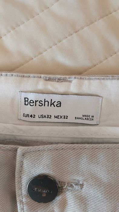 Spodnie cargo jeansy Bershka dwukolorowe rozmiar 42