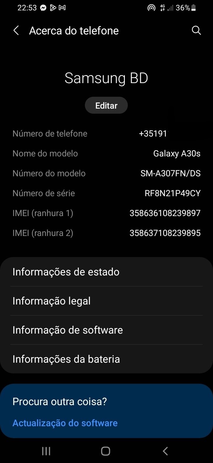 Samsung Galaxy A30s 64G vendo ou troco