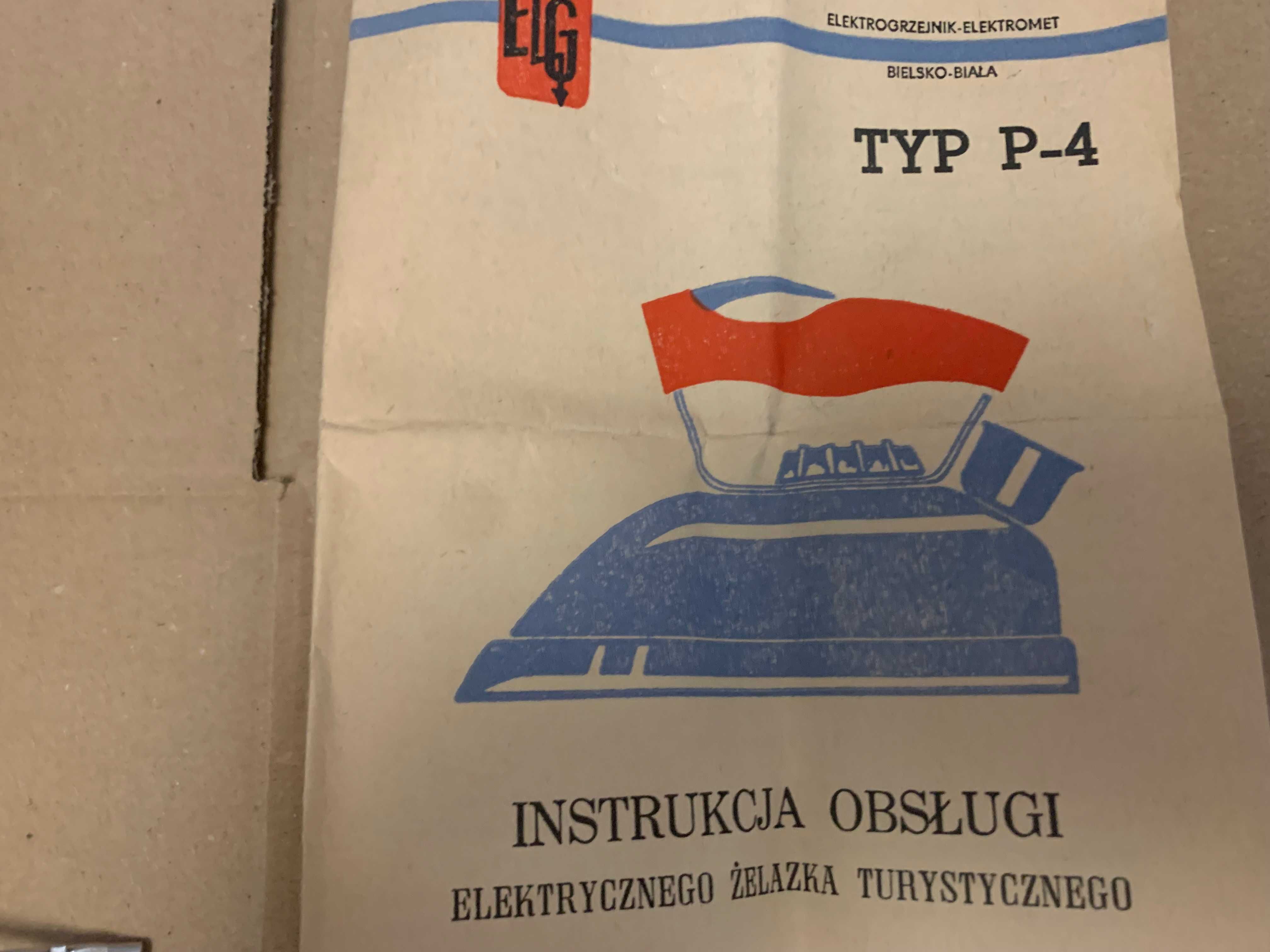 Żelazko turystyczne PRL vintage typ P-4 ELG Bielsko-Biała