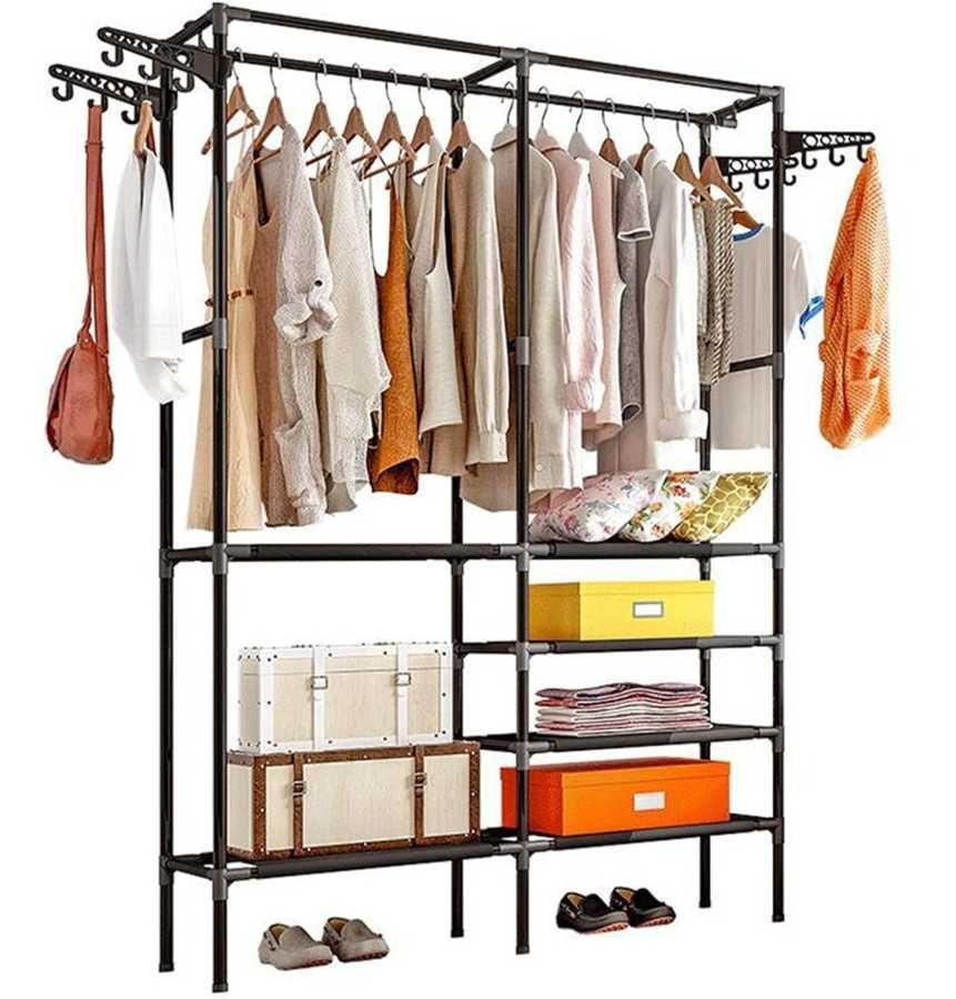 Вішалка для одягу Simple Coat Rack Double Row Вішалка з полицями