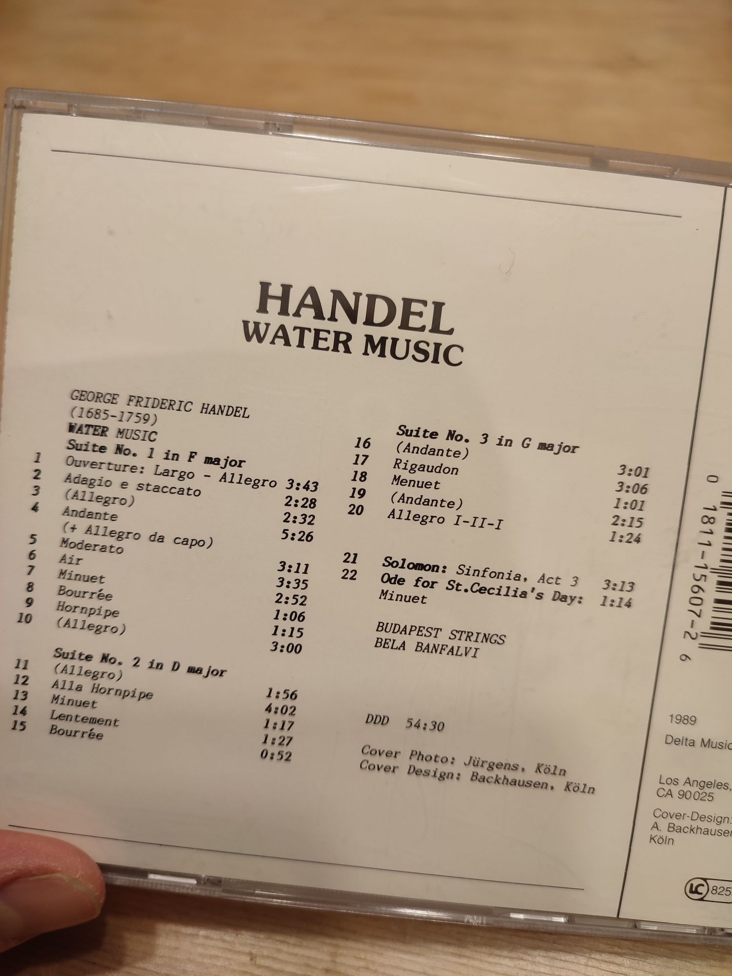 Handel - Water Music - CD