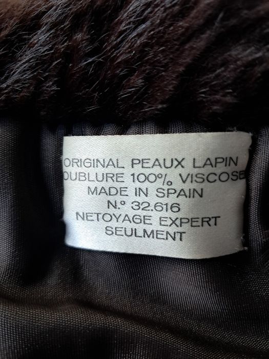 Casaco de pêlo de coelho castanho, tam. 38