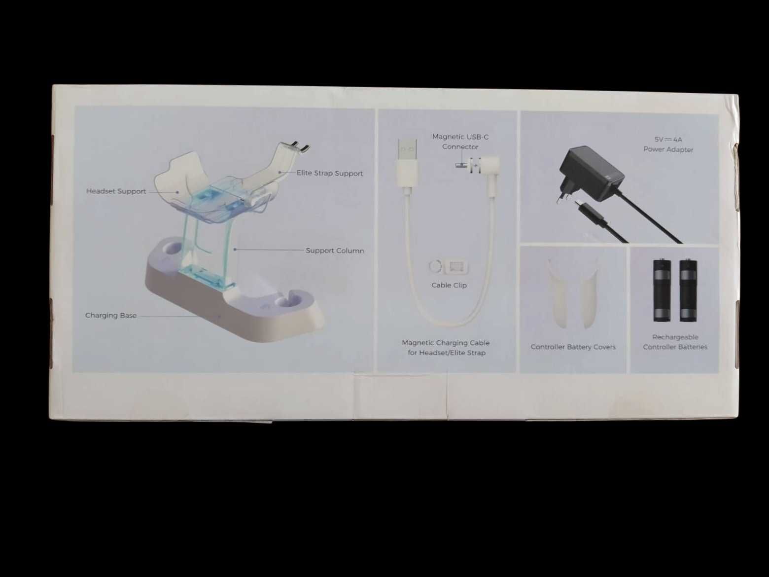 Stacja ładująca LED do gogli kontrolerów Oculus Quest VR biała