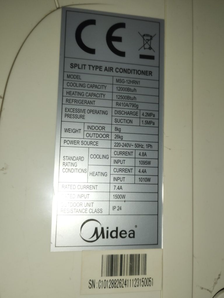 Продам кондиціонер Midea MSG-12HRN1
