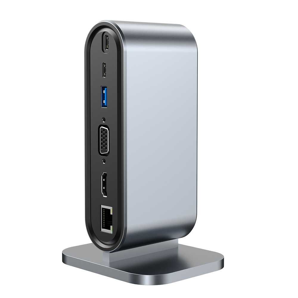 Rozgałęziacz HUB przejściówka USB-C 12w1 4xUSB HDMI SD VGA JACK LAN