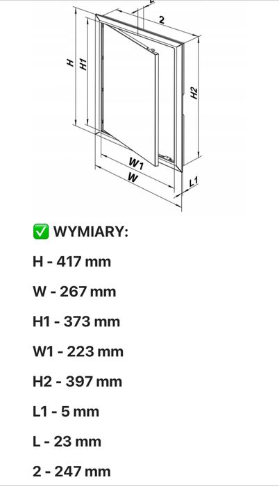 Drzwiczki rewizyjne, rewizja VENTS 25 x 40