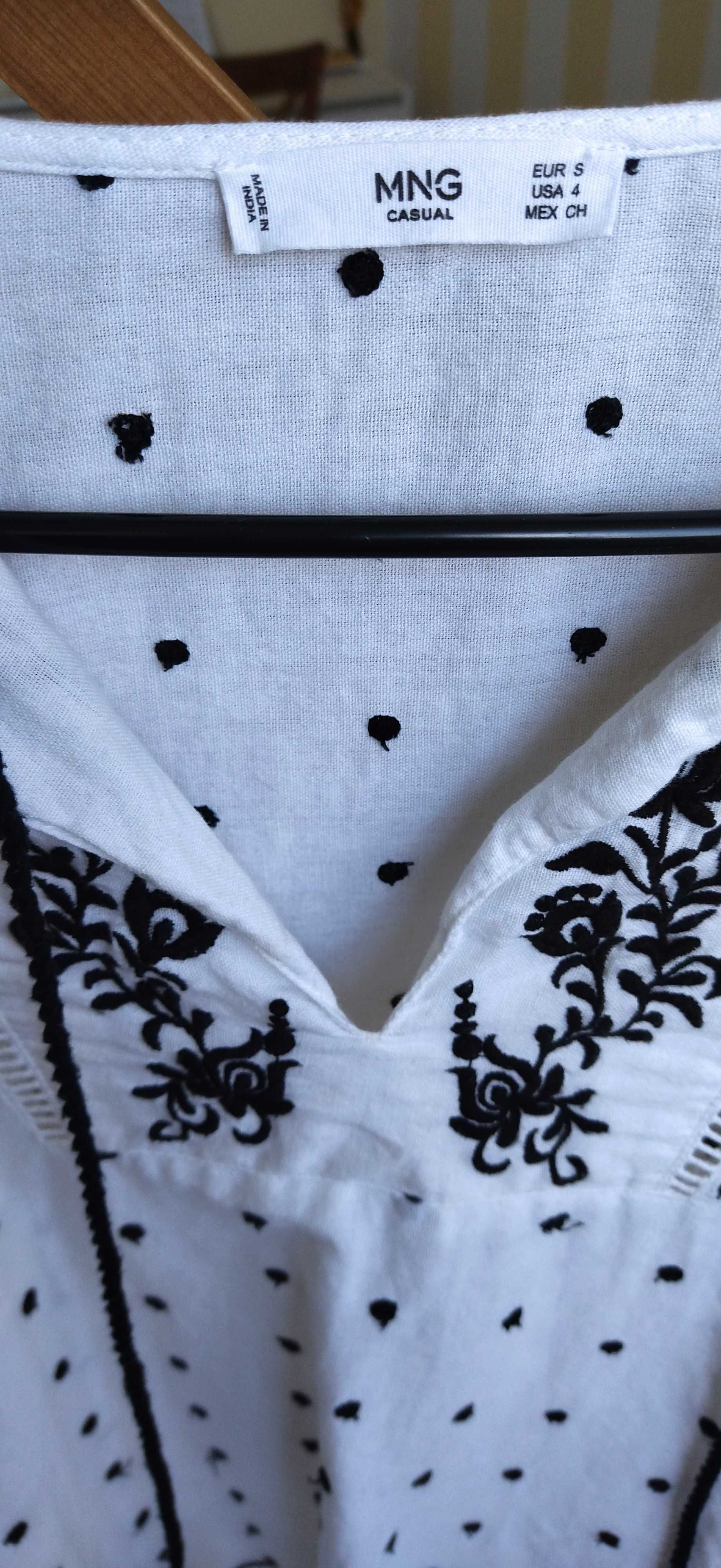 Bluzka Boho bawełna + len
