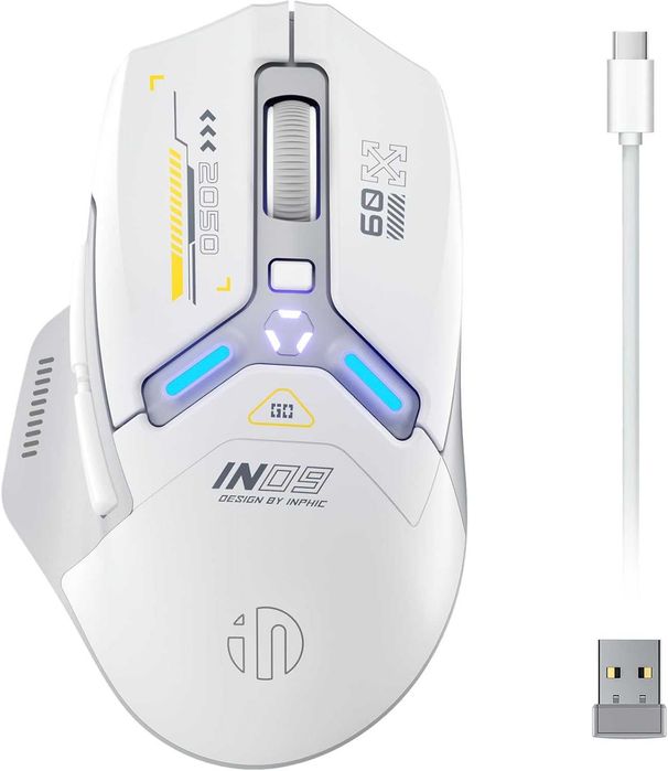 INPHIC IN9 Bezprzewodowa mysz do gier, True Tri-Mode Bluetooth/2,4 G