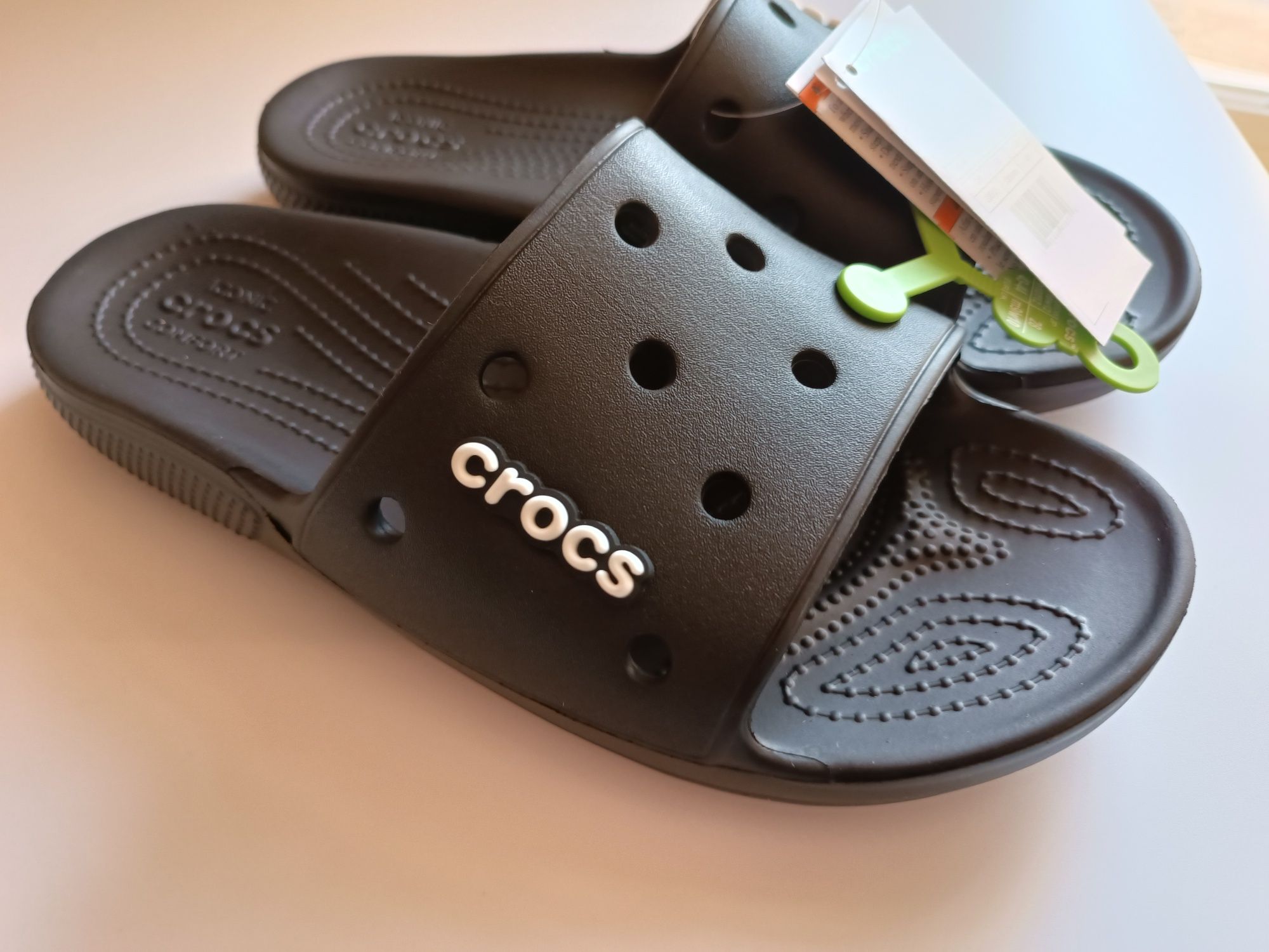 Crocs classic slide шлепанцы мужские черные крокс.