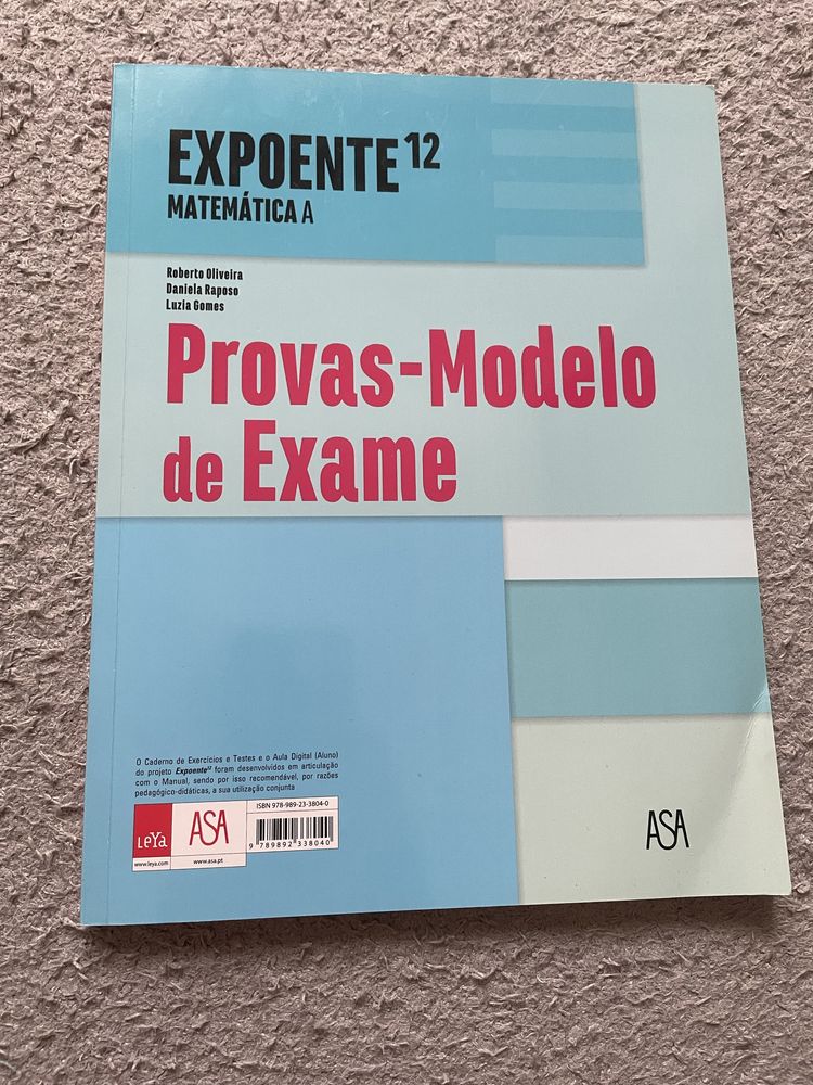 Expoente 12 Provas modelo de exames Mat A
