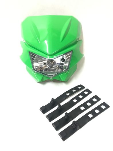 Reflektor Lampa Przednia Przód Enduro Cross Zielona Kawasaki KX KXF