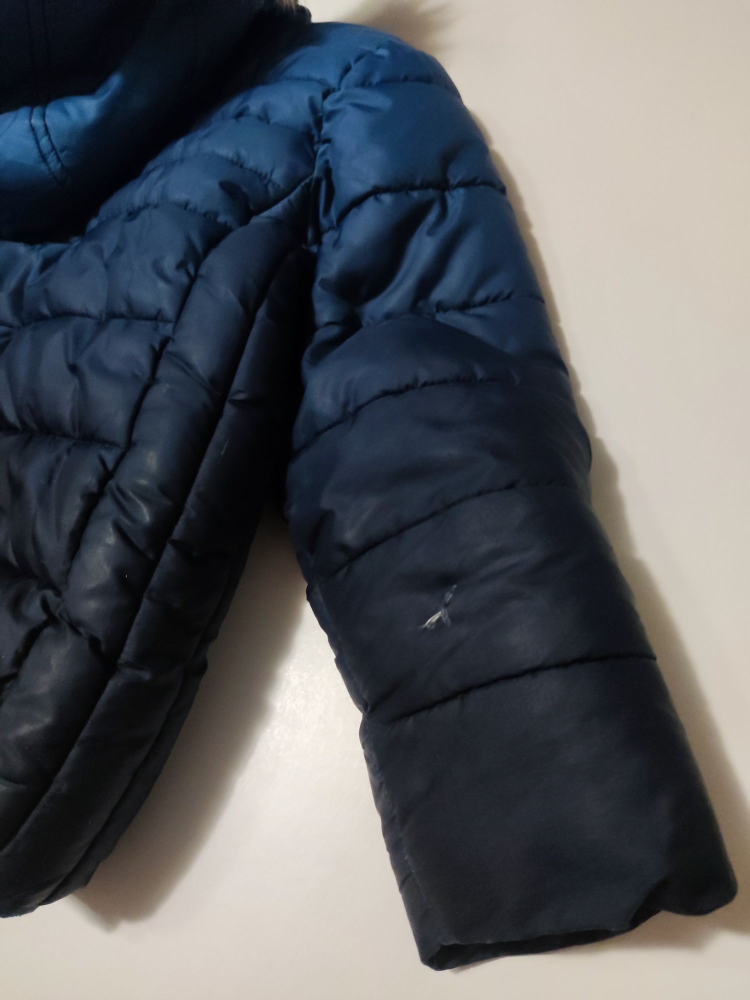 110 Palomino C&A Kurtka zimowa Kaptur pikowana granatowa chłopięca