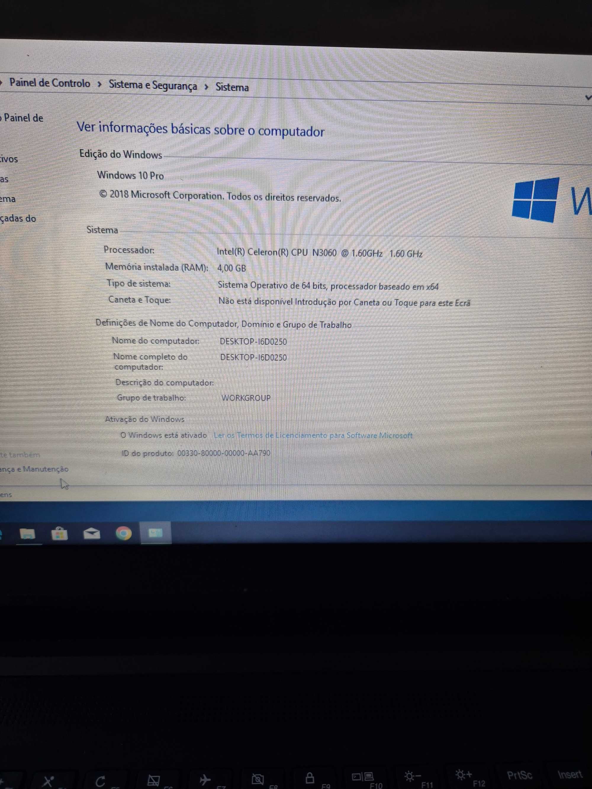 lenovo 110-15IBR processador N3060, a funcionar sem anomalia