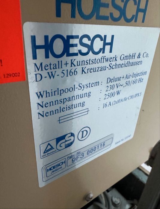 Wanna z Hydromasażem Hoesch WhirlPool Deluxe Air Injection