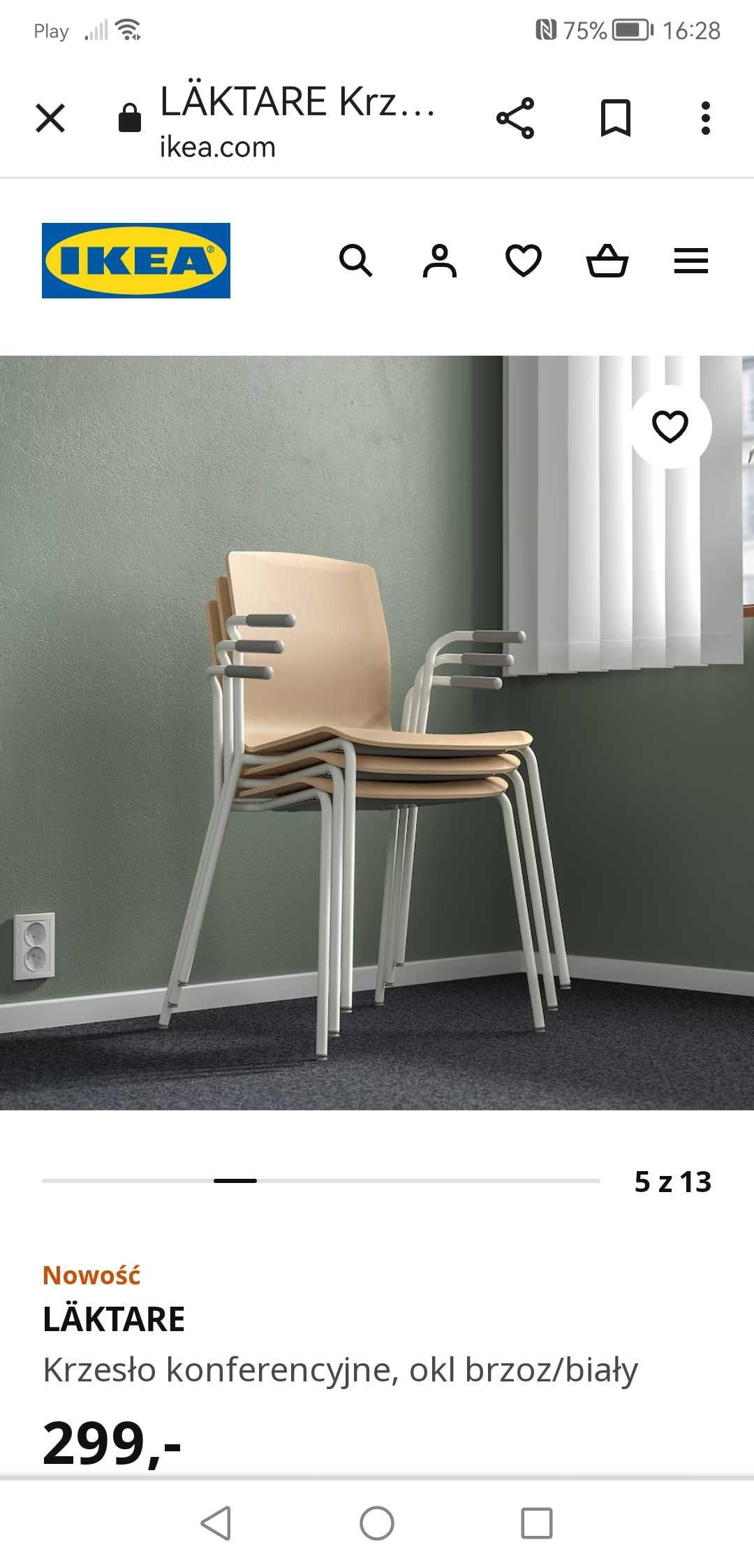 Krzesła ikea z metalowymi nogami i podłokietnikami