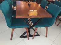 стіл дерев'яний зі стільцями та кріслами