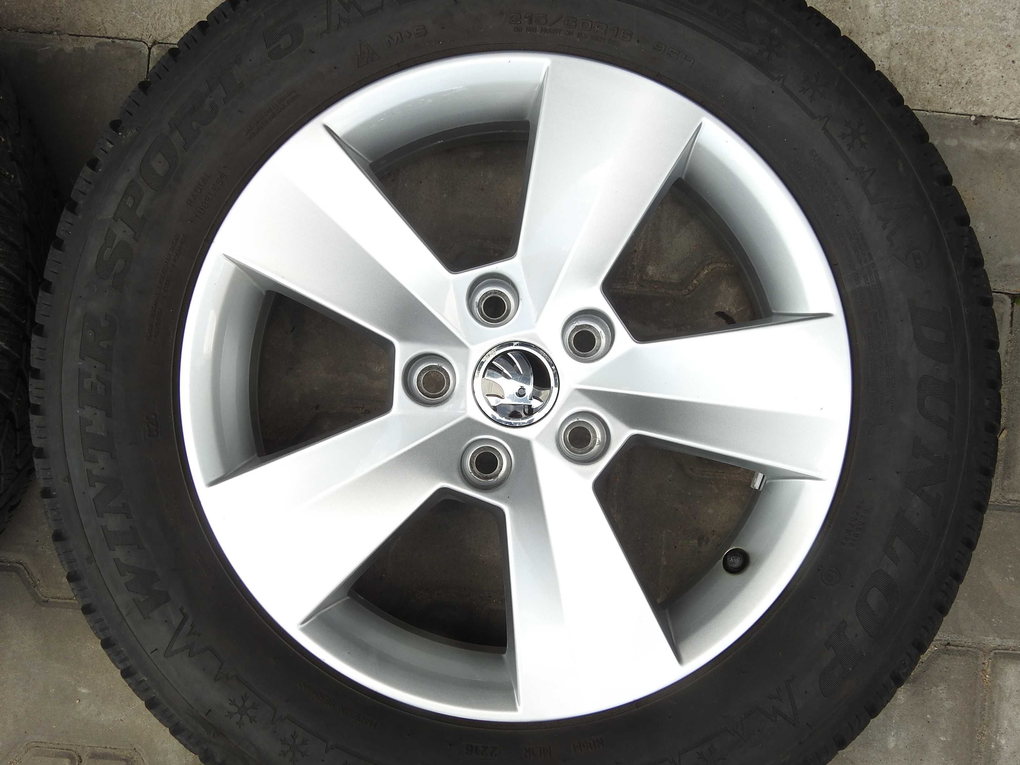 4x ALUFELGI SKODA 16" 5x112 6,5J ET46 oryginał 3V0 Jak NOWE DEMO