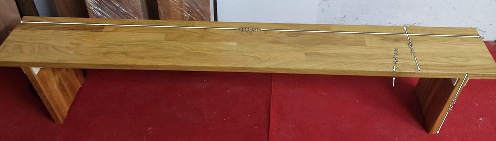 Ławka  dębowa lakierowana