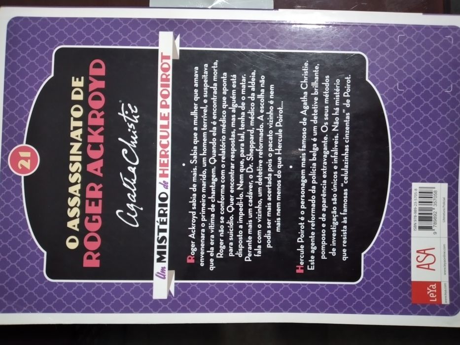 Livro o assassinato de Roger Ackroyd