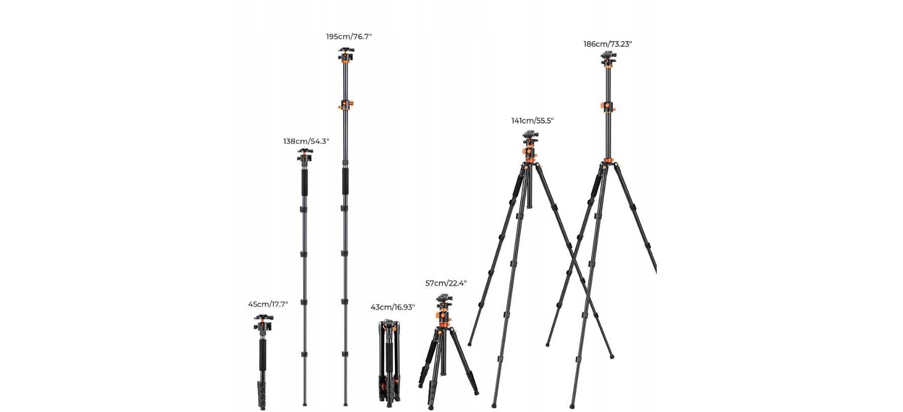 K&F Concept statyw aluminiowy 186 cm
